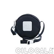 【CILOCALA】 亮彩尼龍防潑水斜背小圓包深藍色