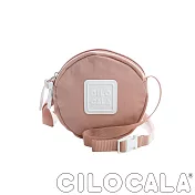 【CILOCALA】 亮彩尼龍防潑水斜背小圓包粉色