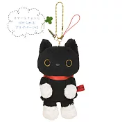 San-X 小襪貓音樂幸運草系列指偶公仔螢幕擦吊飾。小襪貓