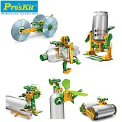 臺灣製造Proskit科學玩具 太陽能環保六變形金剛GE-616(壓路機/機器人/賽車/船/飛機)回收保特瓶CD片鋁罐