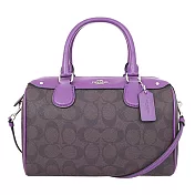 OACH CLOGO金屬扣兩用波士頓包-咖啡紫 (現貨+預購)咖啡紫