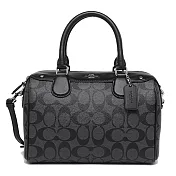 COACH CLOGO金屬扣兩用波士頓包-黑灰 (現貨+預購)黑灰