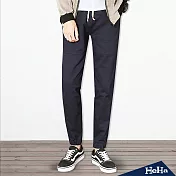 <現貨+預購>抽繩綁帶束腳休閒長褲三色-HeHa-2XL（藏青色）