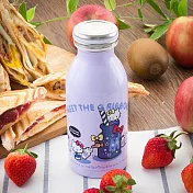 【OTTO】Hello Kitty 真空保溫保冷牛奶瓶350ml-紫(含矽膠防刮杯套)夢幻粉紫