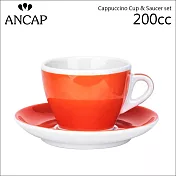 義大利 Ancap 陶瓷咖啡杯盤組-橘色-200cc (HG9364)