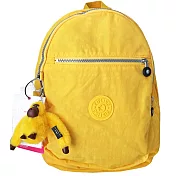 Kipling 簡約造型拉鍊開口尼龍後背包-黃色(現貨+預購)黃色
