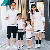 韓版學院風範短袖上衣親子裝(女大人)M白色