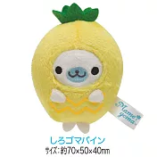 San-X小海豹夏威夷系列掌心公仔。鳳梨小海豹