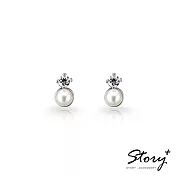 STORY ACCESSORY-SNOW系列-Wish雪片天然珍珠耳環白K金