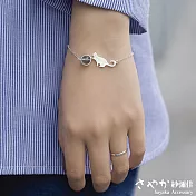 【Sayaka紗彌佳】925純銀宇宙星球系の喵星人月光石造型手鍊