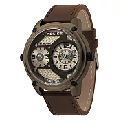 POLICE  時空戰區時尚雙時區腕錶-15268JSK-53