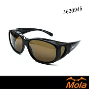 MOLA 摩拉全包覆式偏光太陽眼鏡/套鏡 男女近視可戴-3620Mblb