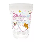 San-X 懶熊愛心泡泡浴系列透明塑膠杯。泡泡
