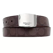 COACH 經典防水LOGO旋轉雙面用皮帶-咖啡  (現貨+預購)咖啡