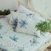 《BUHO》雙人三件式精梳純棉床包組 《韶華清雲》