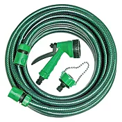 【手易坊】10M明綠水管組(附3接頭.4段水槍)(5574-10A)