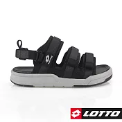 LOTTO 義大利 男 ROMA潮流繫帶涼鞋-US6黑