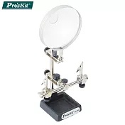 台灣Pro’sKit寶工3.5吋壓克力凸透鏡母鏡2.5倍放大鏡座SN-392(搭4.5倍子鏡;多方向輔助夾;鑄鋼底座)