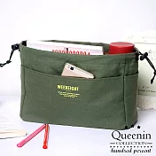 DF Queenin - 韓版袋質感系中包收納包包中包大款-共2色墨綠