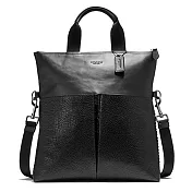 COACH 拼接皮革前口袋兩用包-黑（現貨＋預購）黑