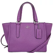 COACH 素面皮革拉鍊兩用包-紫色（現貨＋預購）紫色