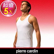 【Pierre Cardin皮爾卡登】新機能吸汗透氣背心- (5入組)XL白色