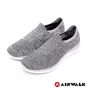 美國AIRWALK(女) - 流線美學編織襪感休閒鞋US6淺灰