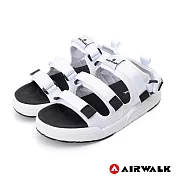 【美國 AIRWALK】魔鬼氈增高二穿式涼鞋US9白色