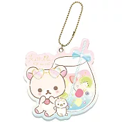 San-X 懶妹的珍珠貝殼海系列隨身鏡吊飾。夢幻果汁