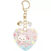 San-X 懶妹的珍珠貝殼海系列粉晶閃亮吊飾。夢幻果汁