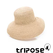 tripose 經典優雅-100%手工Raffia時尚遮陽草帽-帽簷-12cm  自然色