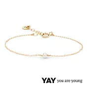 YAY You Are Young 法國品牌 Stella 珍珠手鍊 單層款 金色