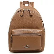 COACH 個性素色雙肩包-駝色(現貨+預購)駝色