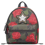 COACH 花朵PVC皮革後背包-綠(小)（現貨＋預購）綠