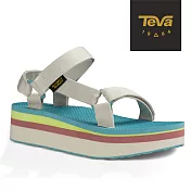 TEVA 美國 女 Flatform Universal 經典織帶厚底涼鞋-US8粉彩白