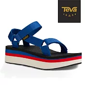 TEVA 美國 女 Flatform Universal 經典織帶厚底涼鞋-US8法國藍