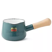 日本富士琺瑯 Honey Ware-Solid系列-12cm單柄琺瑯牛奶鍋(0.75L)煙霧藍
