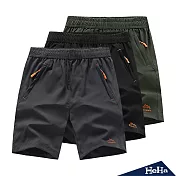 <現貨+預購>男士休閒快乾透氣五分短褲 黑色-HeHa-5XL（深灰色）