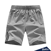 <現貨+預購>透氣薄款休閒運動五分短褲 四色-HeHa-2XL（淺灰）