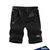 <現貨+預購>戶外速乾機能可拆式休閒褲 三色(附腰帶)-HeHa-2XL（黑色）