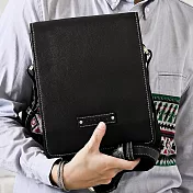 【Roberta Colum】時尚質感鉚釘軟牛皮實用長方形大容量斜背包(共2色)時尚黑