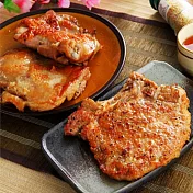 《黑貓探險隊 跨店任選專區》【金園】手打豬排(200g)+嫩雞腿排(220g)(恕不指定到貨日)