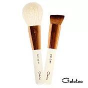 【Galatea葛拉蒂】金顏短柄系列 光峰白羊毛腮紅蜜粉刷+粉底拋光刷(彩妝刷具/腮紅刷/蜜粉刷/粉底刷/修容刷)