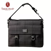義大利《Roberto Mocali》英倫千鳥側背包_橫(大)(RM-80105)
