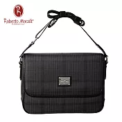 義大利《Roberto Mocali》英倫千鳥前蓋側背包_橫(大)(RM-80107)