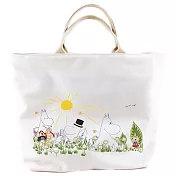 【Moomin】02拉鍊帆布包(白-大)