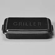 Meister Hand TOOLS 方形烤盤 (附蓋) 25.5x16.5cm 黑色 日本製