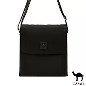 CAMEL - 倫敦品味十字紋防潑水牛皮直立側背包-共2色時尚黑