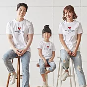 啾咪親親短袖上衣親子裝情侶裝(男大人)M白色