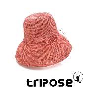 tripose 經典優雅-100%手工Raffia時尚遮陽草帽-帽簷-10cm  粉色